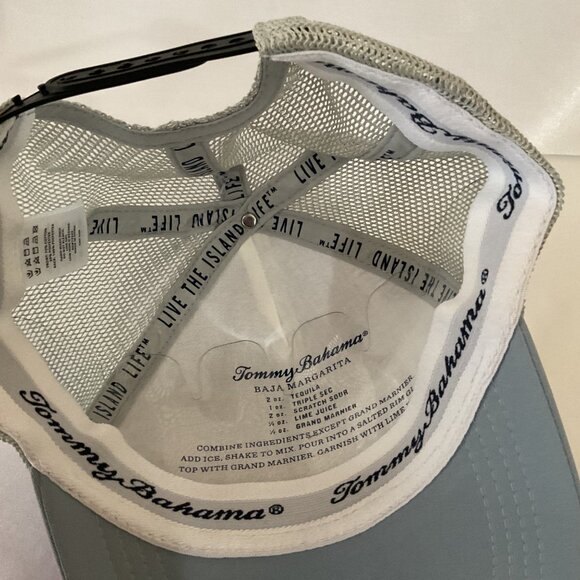 Tommy Bahama Blue Adjustable Trucker Hat With Mesh Back & Dolphin Logo - Picture 6 of 6